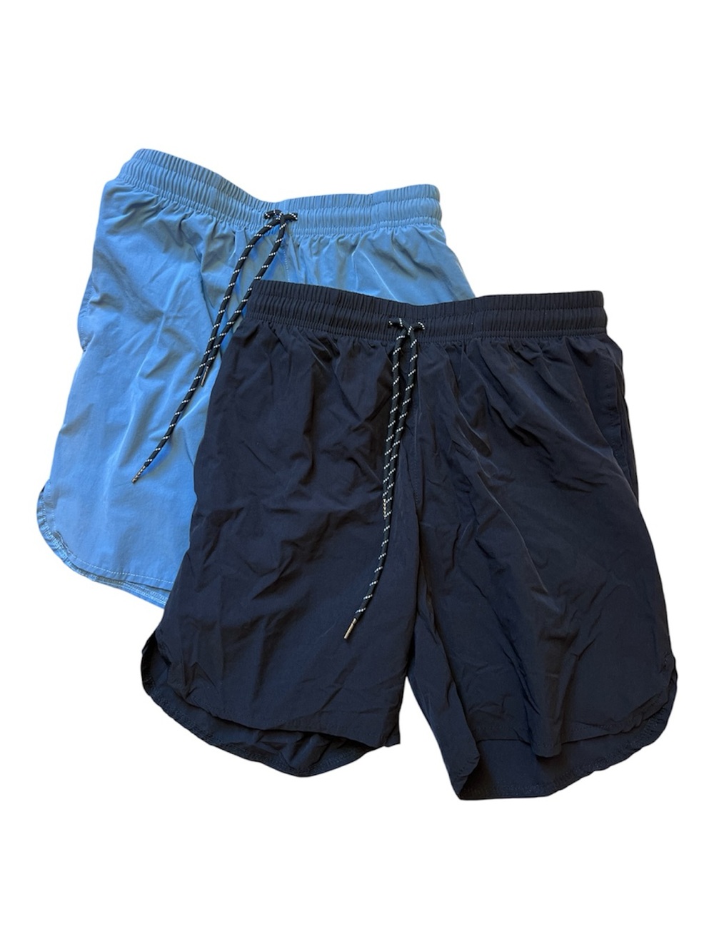 Men’s Shorts for Gym or Running Light Blue and Navy with Zipper Pocket Size S
